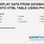 Display Data From Database Into HTML Table Using PHP | All PHP Tricks