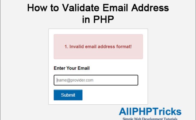 How To Validate Email Address In PHP | All PHP Tricks
