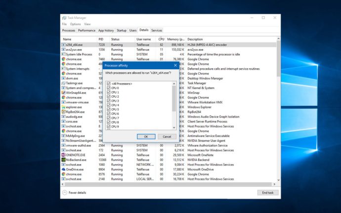 task manager processor affinity