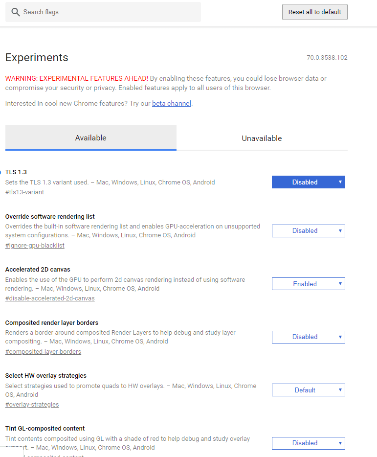https chrome flags allow insecure localhost is not open