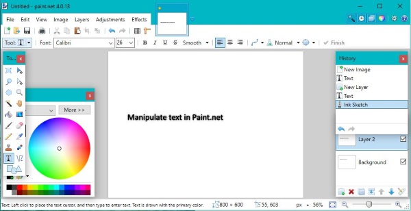 How to select and work with text in Paint.net-2