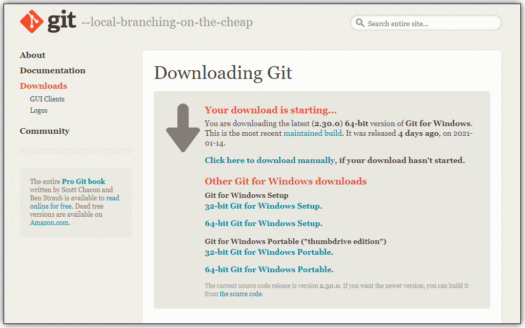 在您的设备上安装 Git。