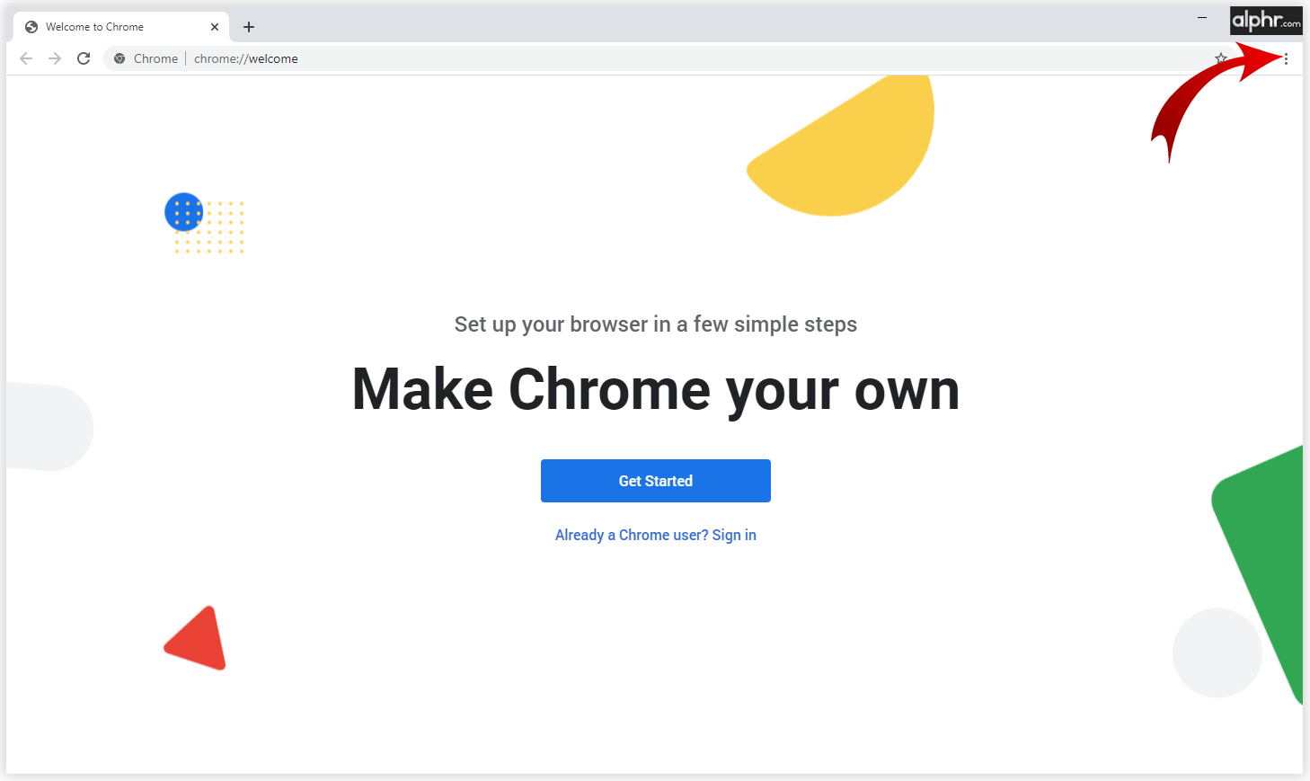 在电脑上打开 Google Chrome,然后单击右上角的三个点图标。