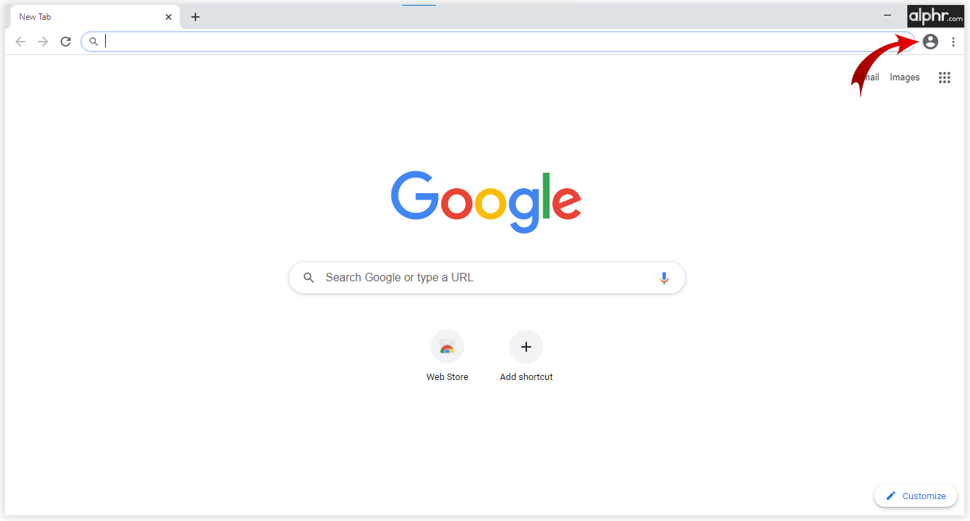 单击右上角的个人资料图片。