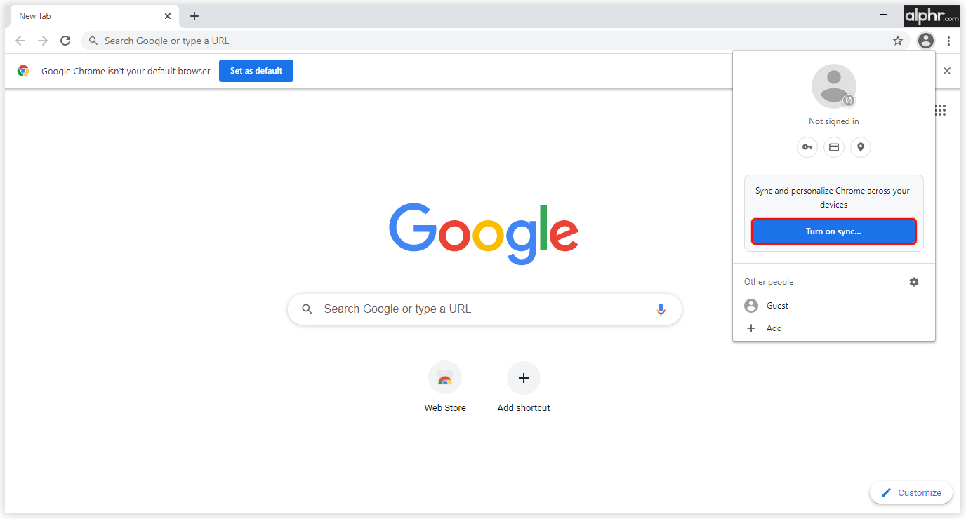选择“打开同步”。