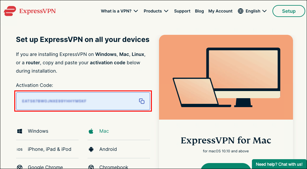 获取您的激活码。