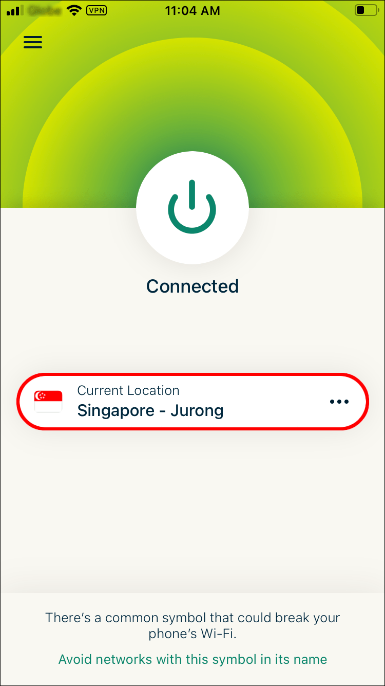 在按钮下方,您可以选择要连接的特定服务器和位置。