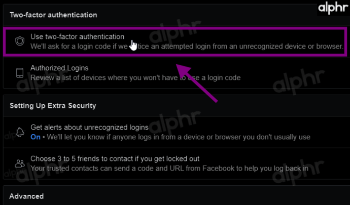 Jak włączyć (lub wyłączyć) uwierzytelnianie dwuskładnikowe na Facebooku How to enable facebook 2fa using a web browser 004