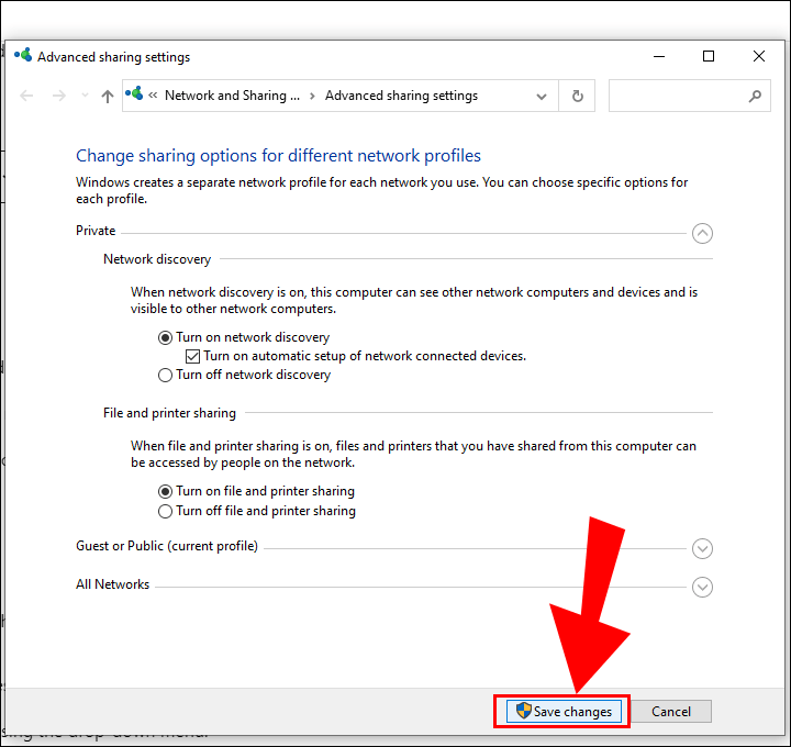 单击保存更改。