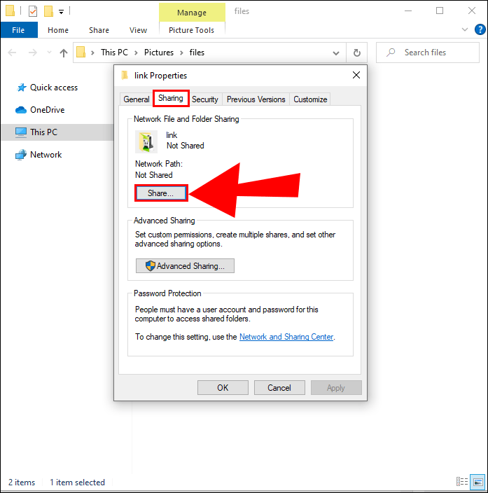 点击“共享”选项卡上的“共享”按钮。