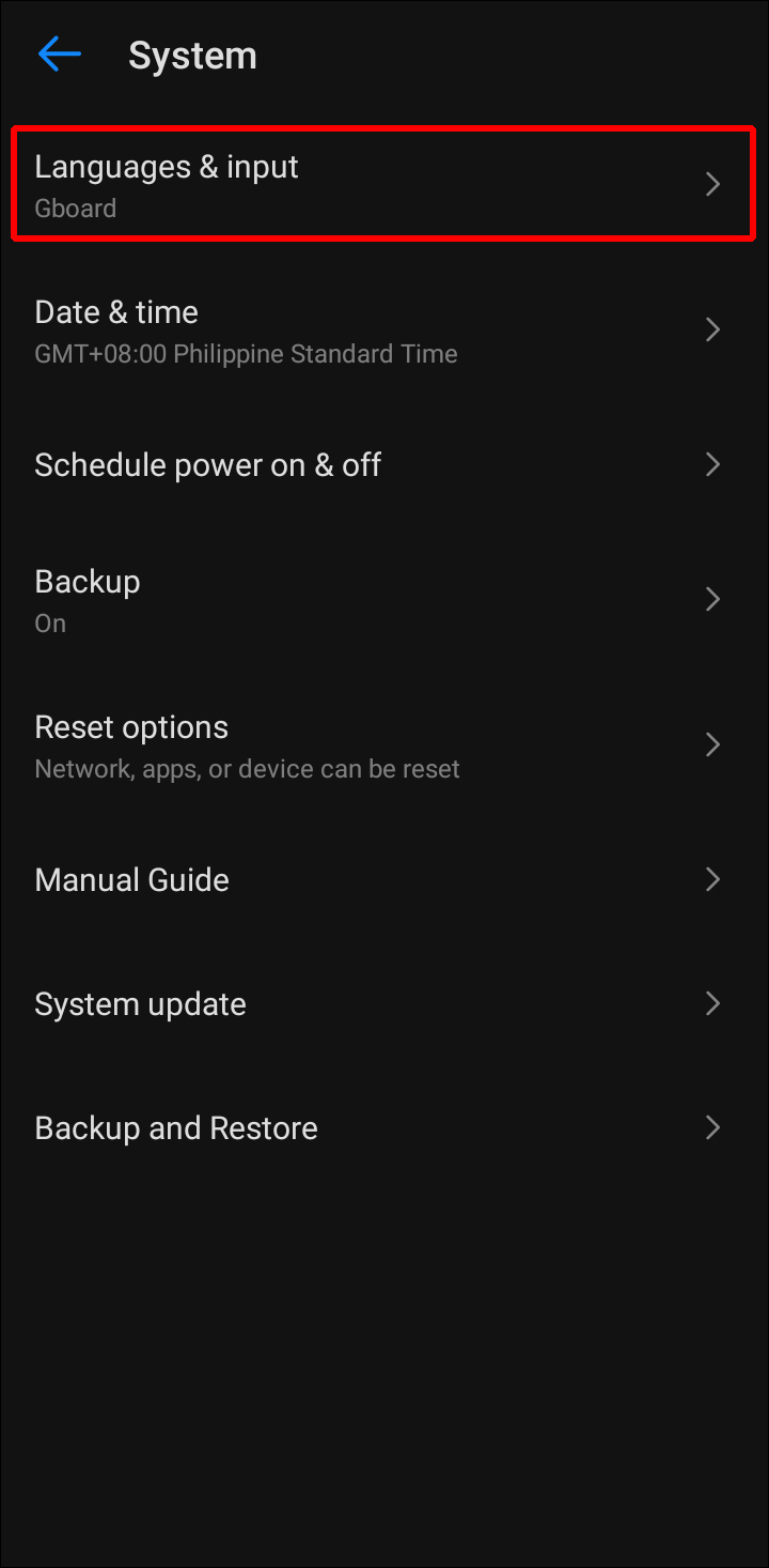 点击语言和输入。