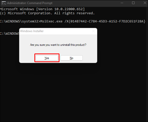 如果您选择“UninstallString”方法，可能会出现一个额外的确认对话框。请务必回答“是”或“确定”。如果是“QuietUninstallString”，则可能不需要确认。