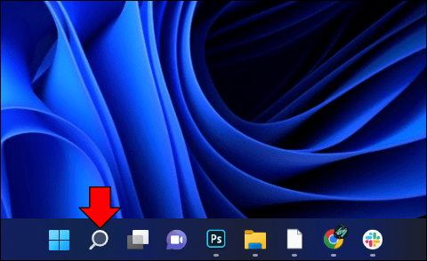 单击任务栏中的“搜索”。