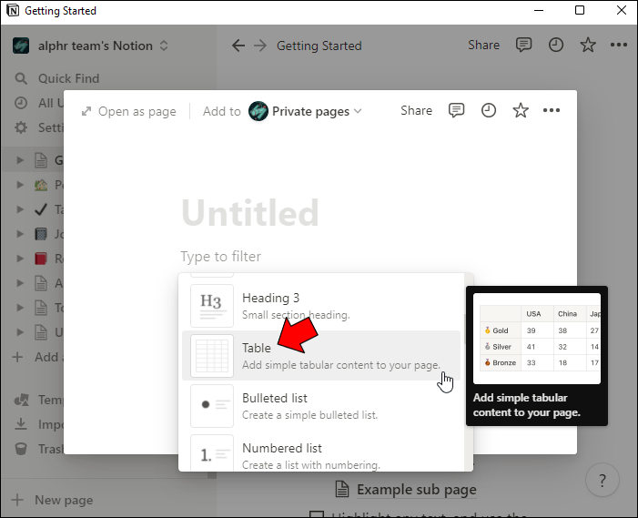 How To Use Tables in Notion