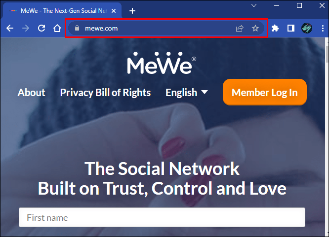 お好みのブラウザで MeWeon にアクセスします。