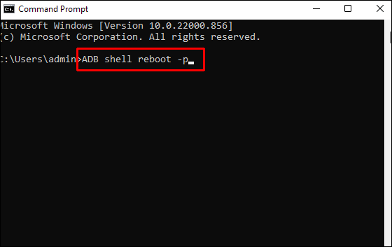 发出以下 ABD 命令“ADB Shell restart –p”将关闭手机。