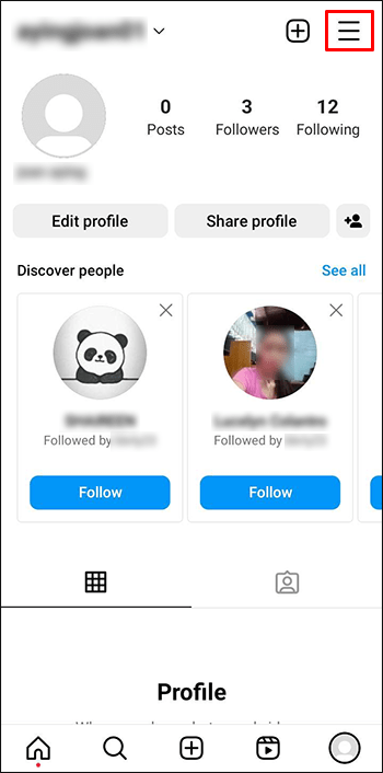 Jak ukryć następującą listę na Instagramie Android three lines 1