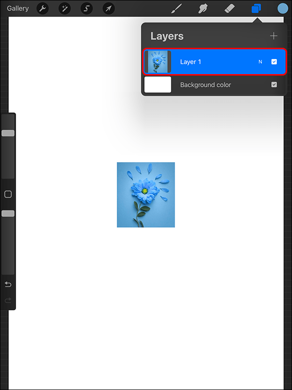 Избиране на желания слой в менюто Създаване на слоеве