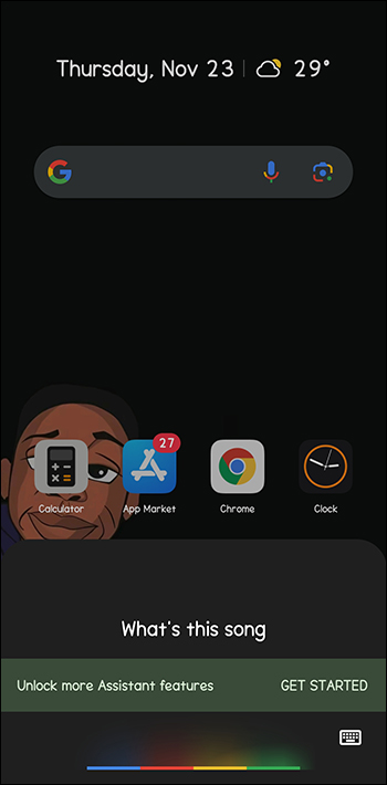 Asking Google Assistant "What's this song"