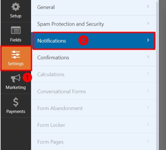 Конфигуриране на WPForms известия