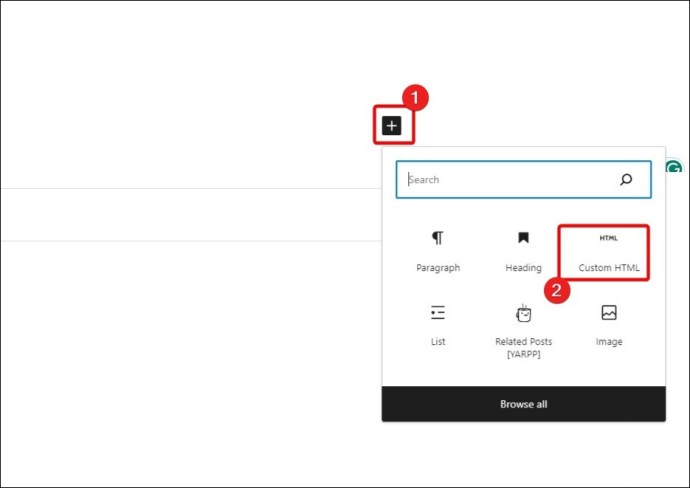 Öppna anpassad HTML i WordPress
