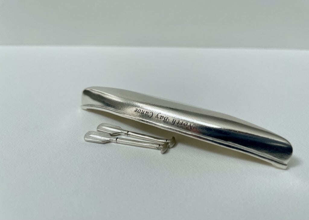 Sterling Silver Canoe, and Paddles