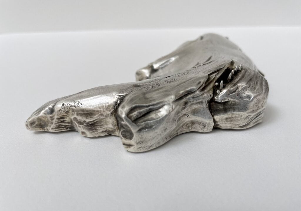 Detail of sterling silver "island"