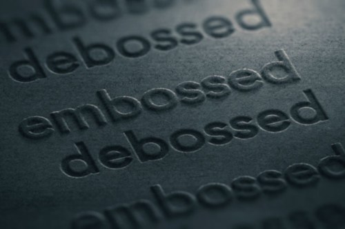 An example of Embossing vs Debossing and what the difference is.