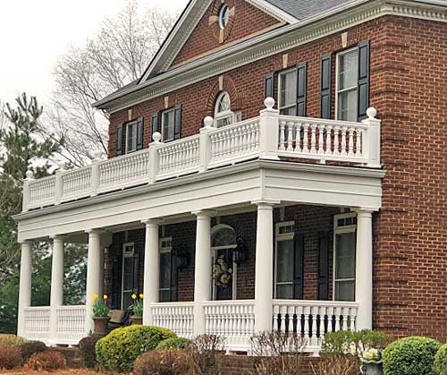 Two story porch balustrade