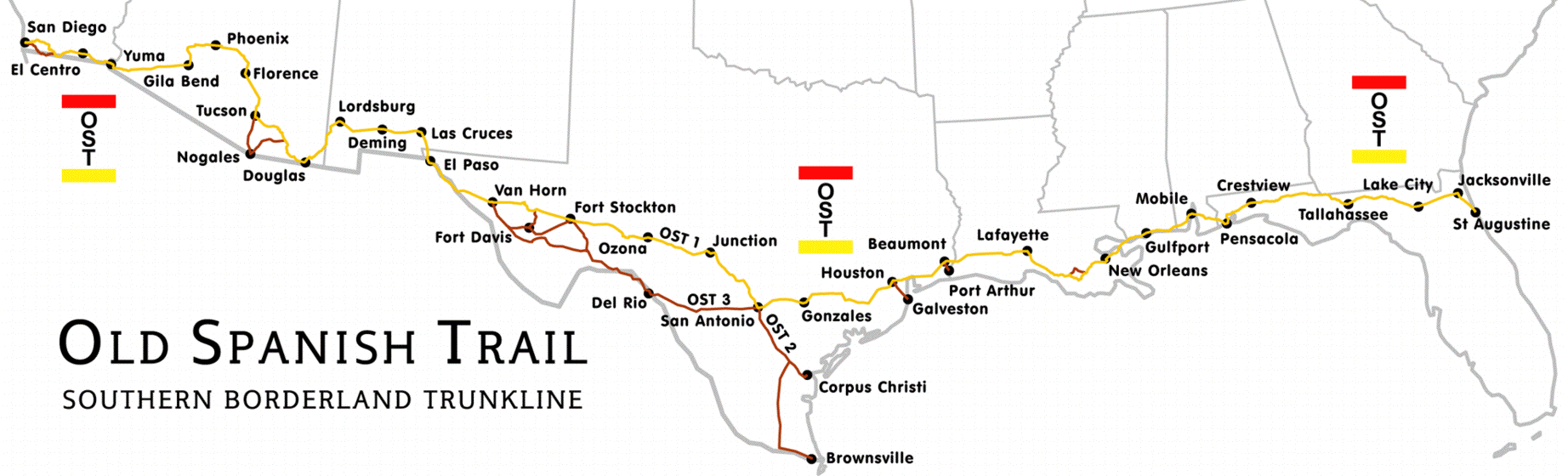Old Spanish Trail On Map At Ruth Sapp Blog 