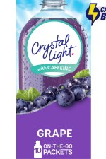 Crystal Light Grape Sugar Free Drink Mix Singles with Caffeine 10-3.18g NETWT 31.8g MHD 03/02/2027