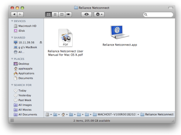 Reliance Netconnect Mac OSX
