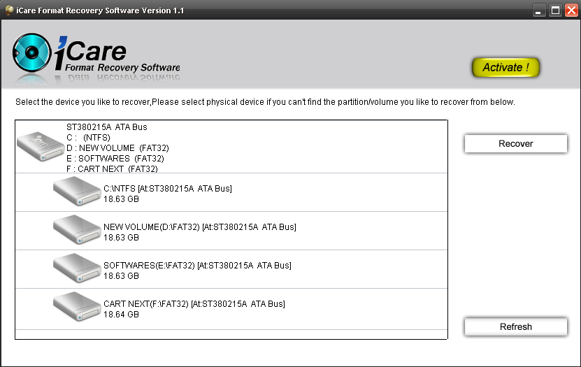 iCare Format Recovery