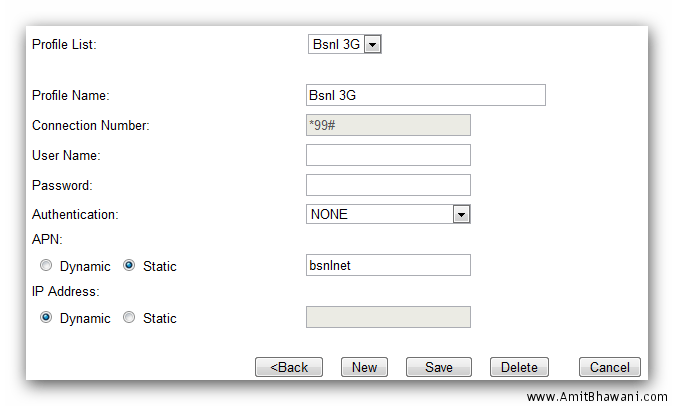Huawei Data Card 3G Settings