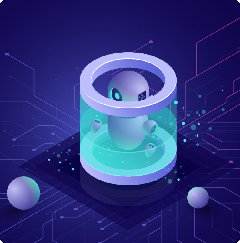 Artificial Intelligence Models Unlocking Next Gen Solutions - Incredible Gradient Illustration - High Resolution