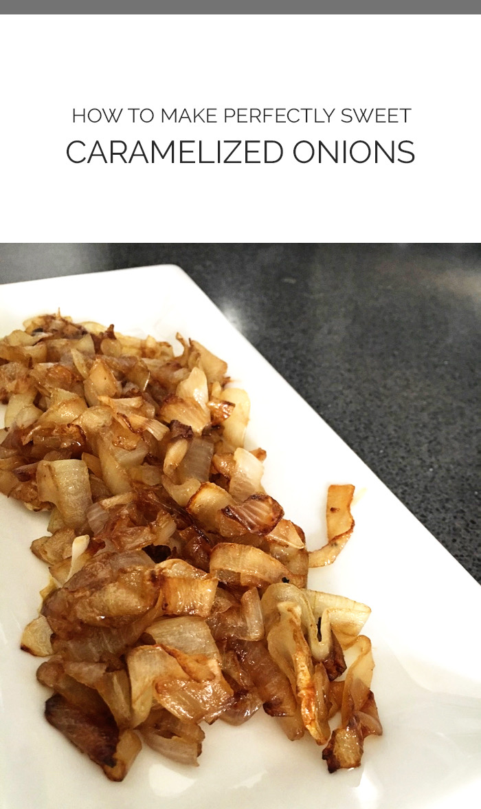 caramelized onions on a white platter