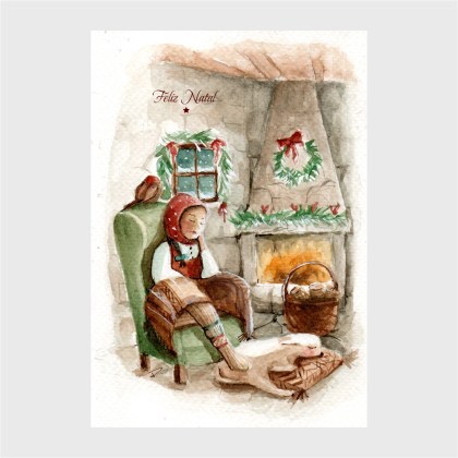 By The Fireplace Card