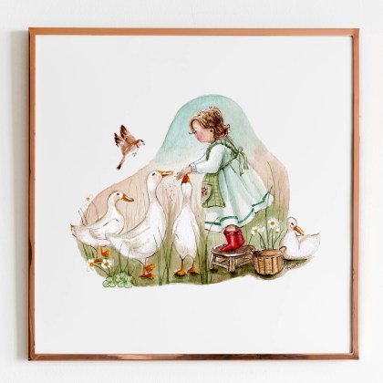 Feeding The Ducks Art Print