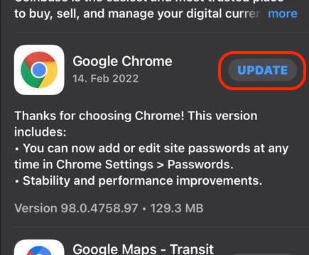 chrome ios update chrome ios update