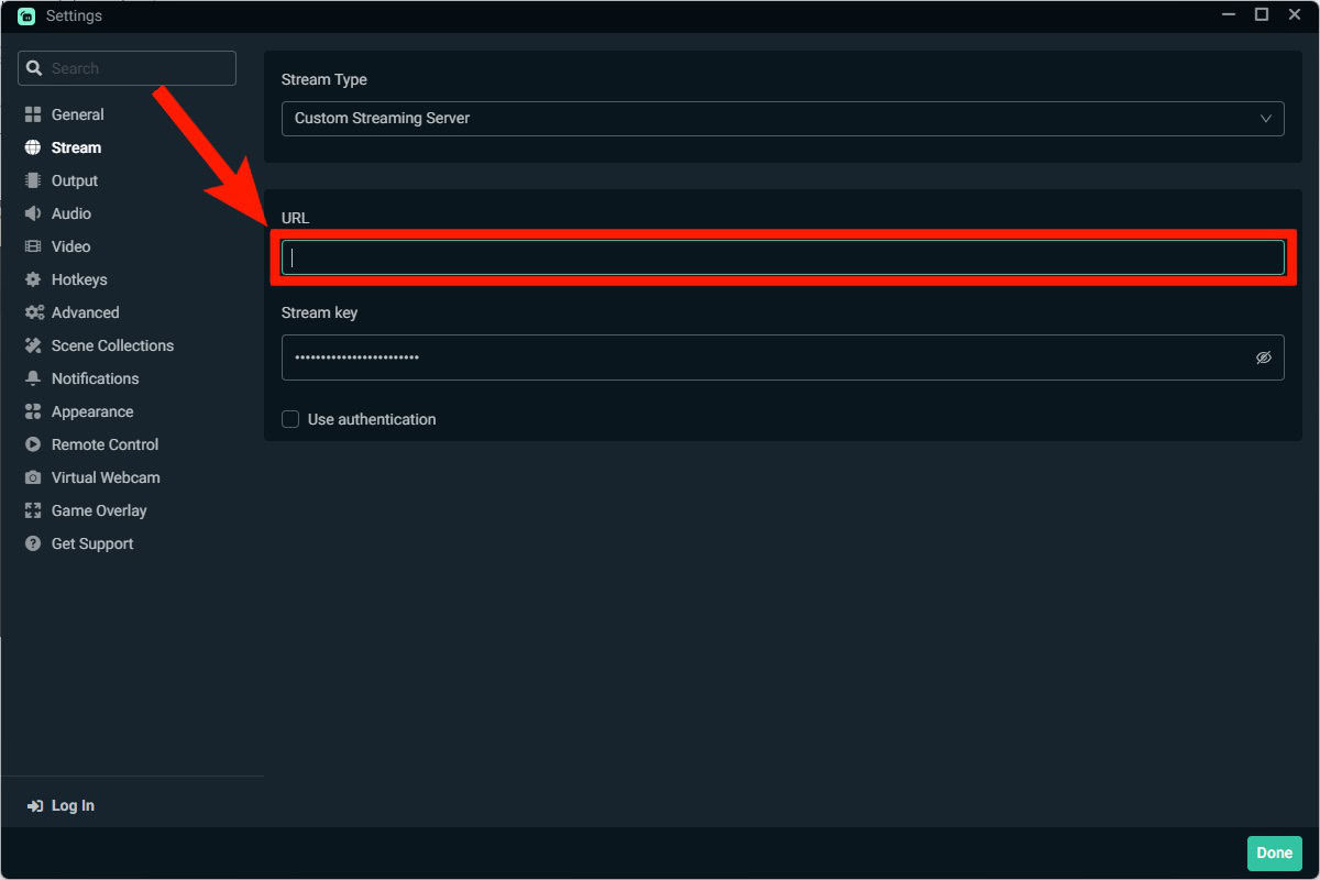 paste that url in the field paste that url in the field