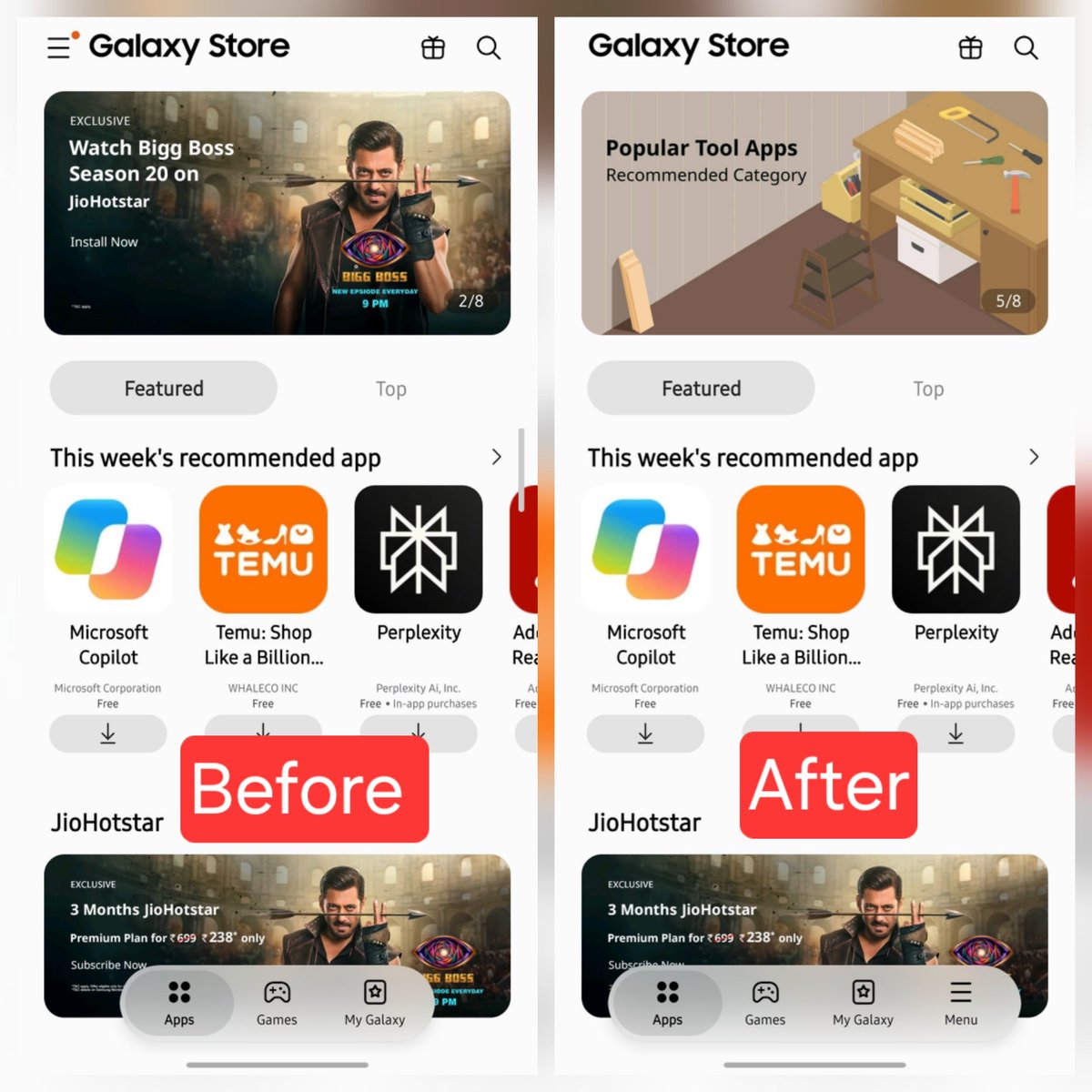 Samsung Galaxy Store Old v New TV Samsung Galaxy Store Old v New TV
