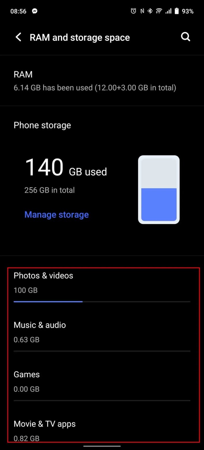 How to clear up space Android image 3a
