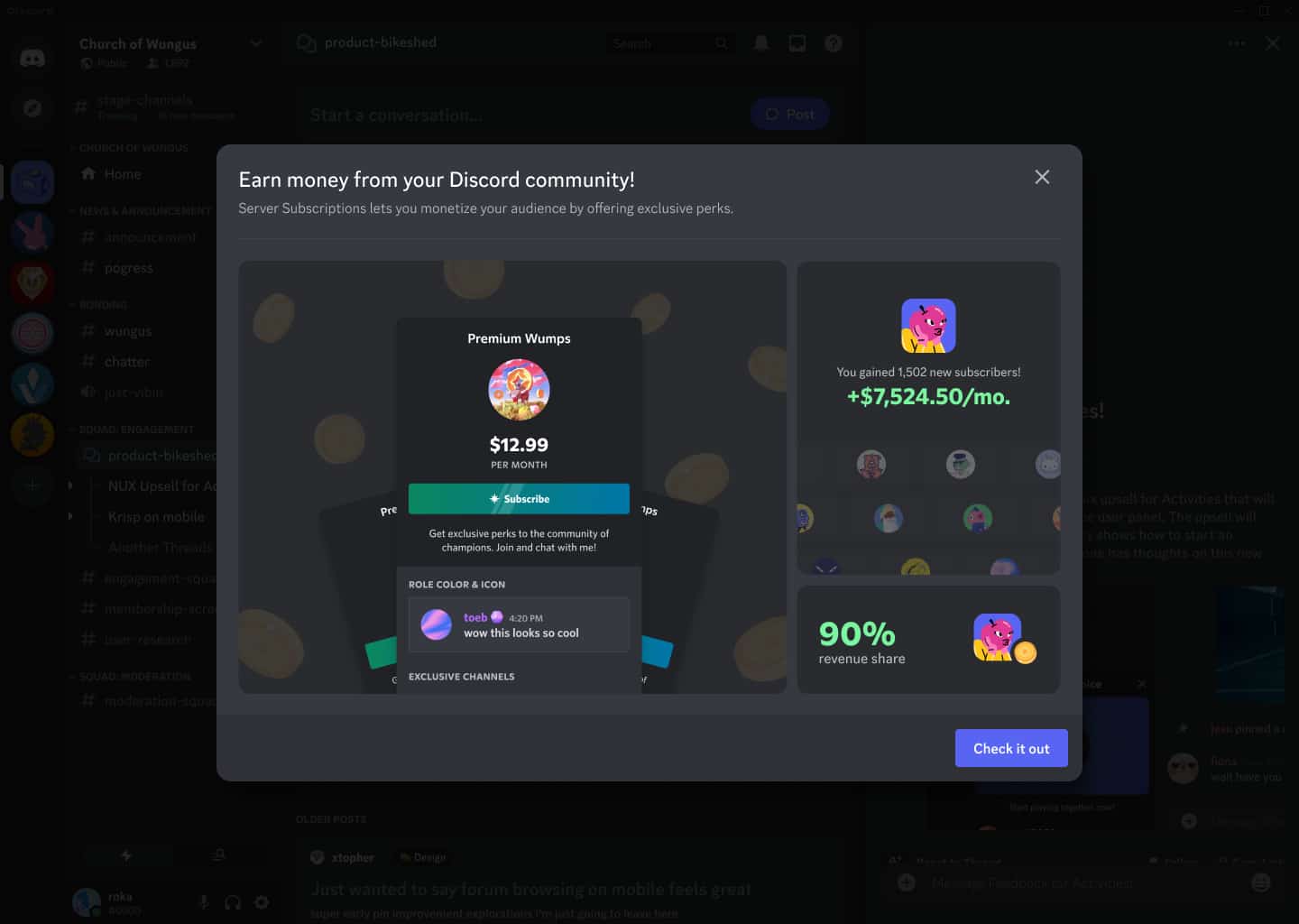 Discord launches server subscriptions for server owners