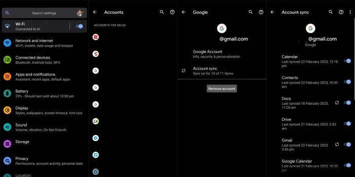 Sync turned off in email app android
