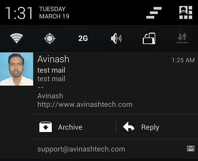 Gmail notification update