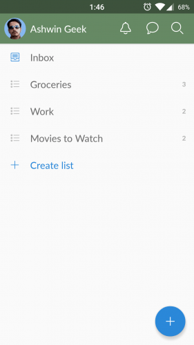 Wunderlist for Android 3.4