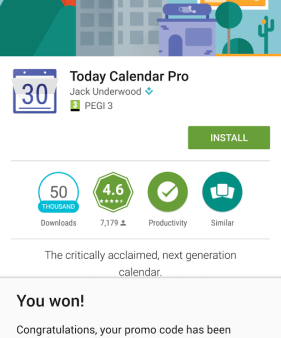 Promo Codes Android win