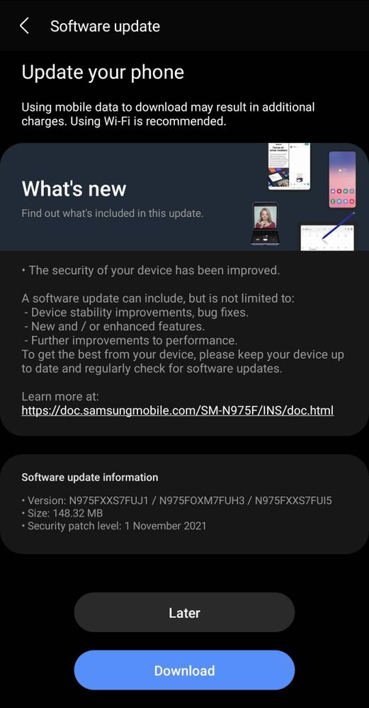 November Update for Galaxy Note 10 Plus