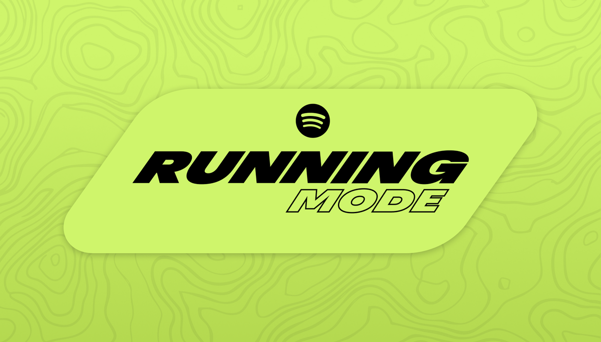 Spotify Running Mode official key art on a lime green background