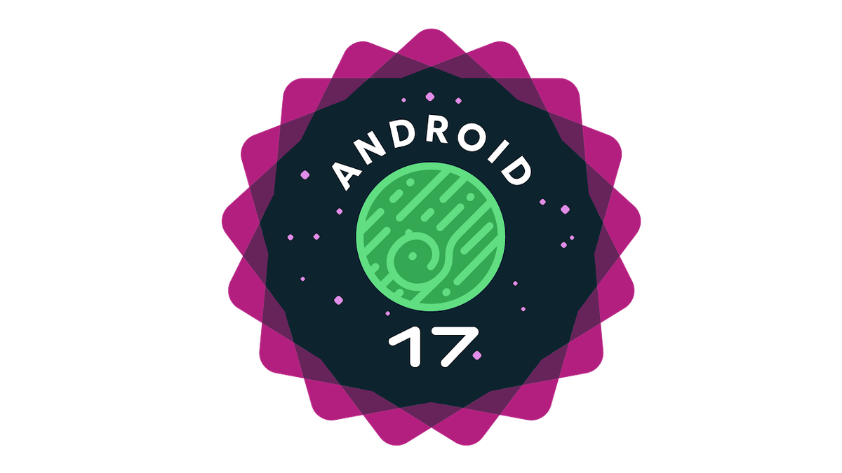 Official Android 17 logo badge on a white background